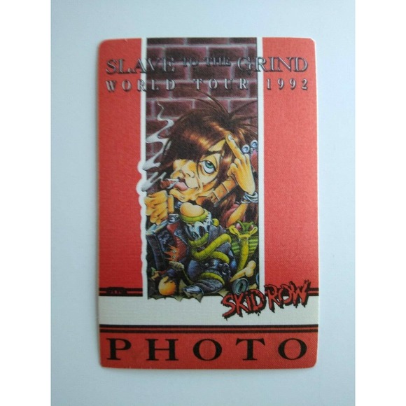 Skid Row Backstage Pass Original 1992 Slave To The Grind Tour Hard Rock Red - Picture 5 of 5
